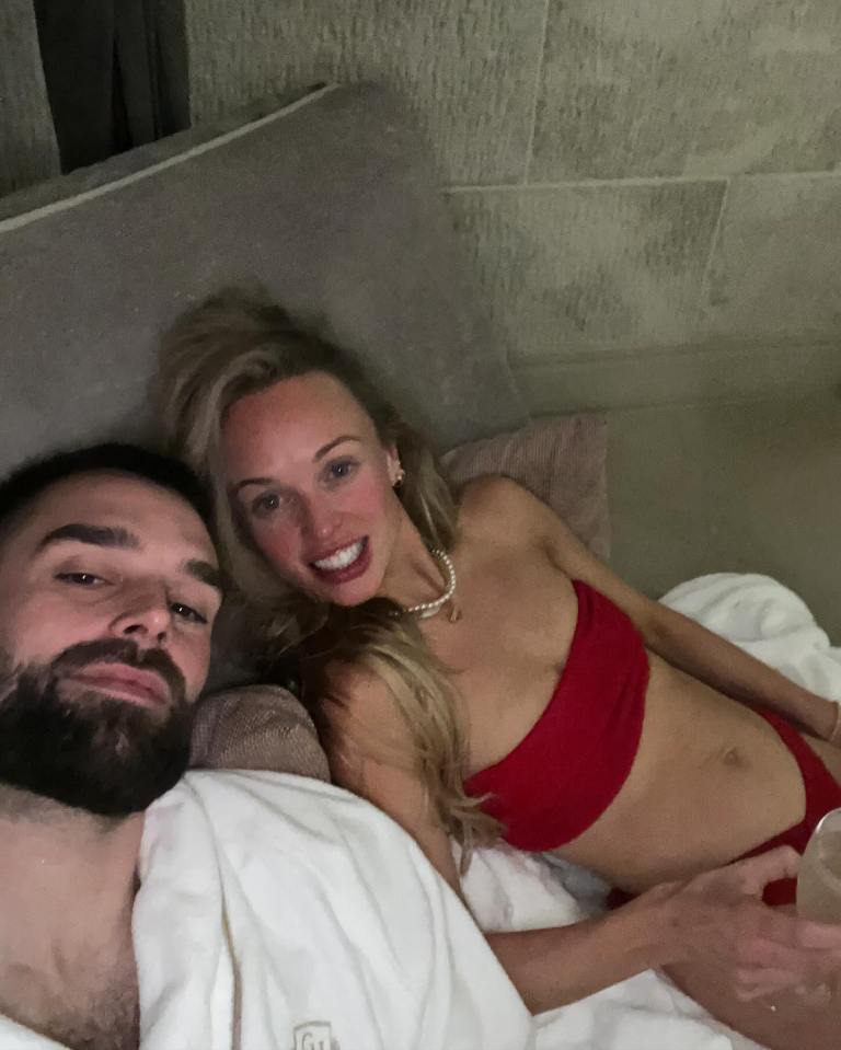 Jorgie was in bed with fiance Ollie at the time