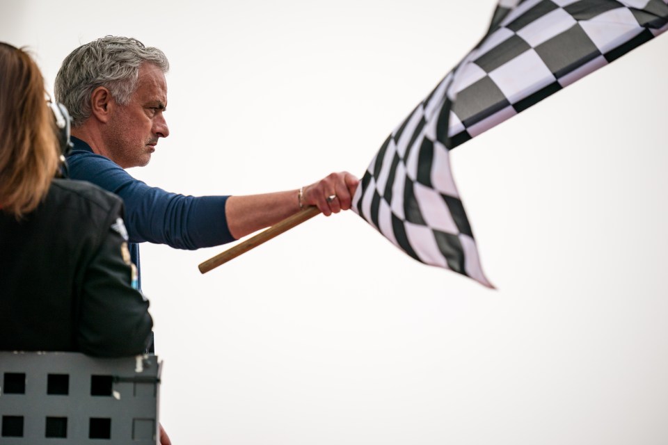 Jose Mourinho waved the checkered flag at the Portuguese GP