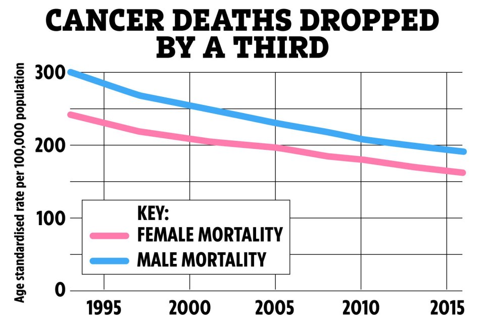 The British Medical Journal study revealed how death rates had dropped since 1993