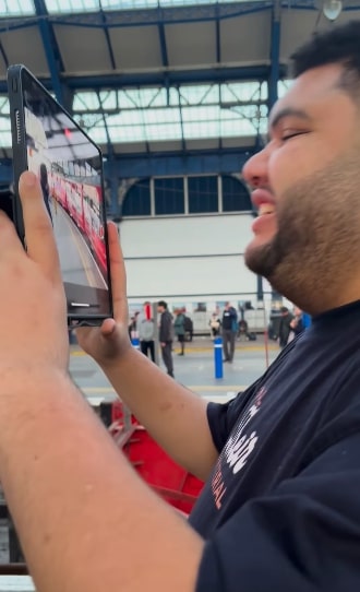 She took him into London to visit a train station