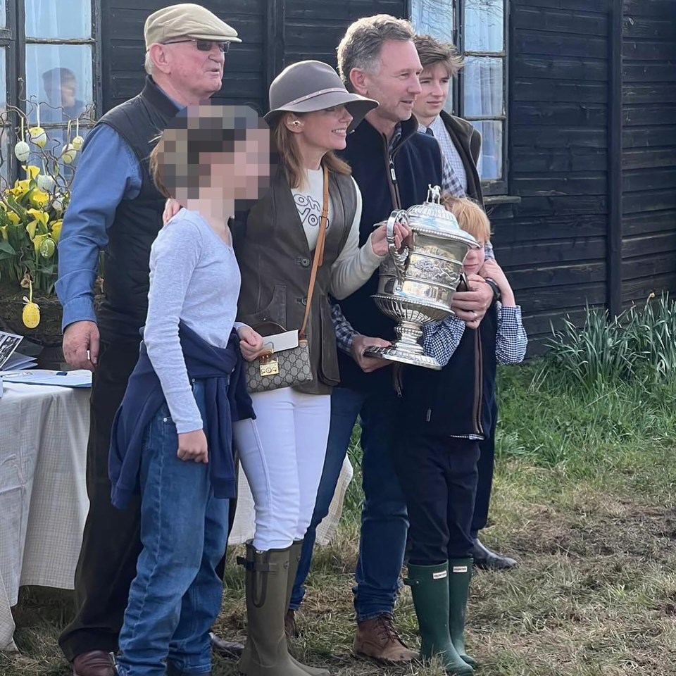 The Horner clan posing with a trophy after one of Geri’s horses won