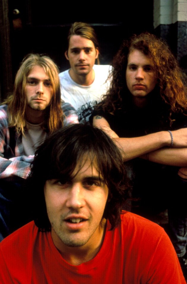 Kurt Cobain, Jason Everman, Chad Channing and Krist Novoselic as Nirvana in 1989