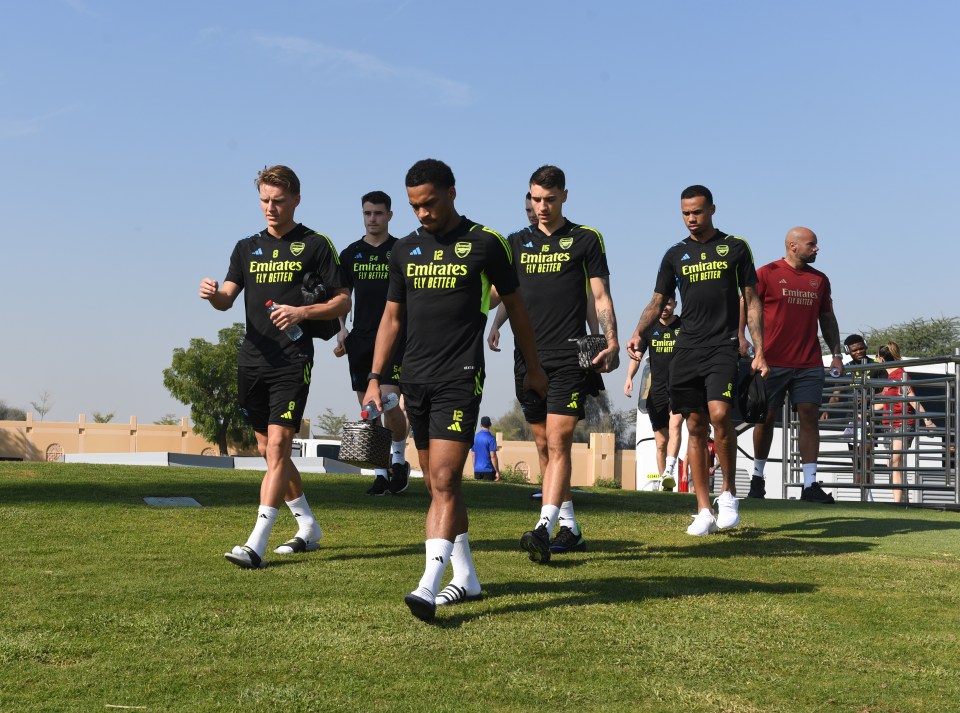 Gunners stars were put through their paces in the sunshine