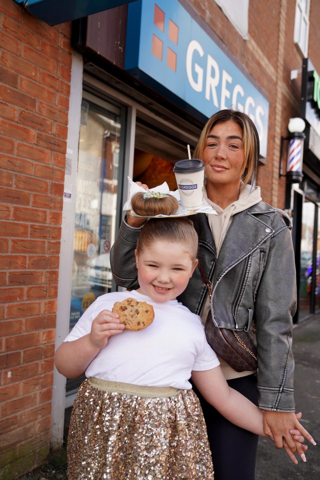 Mum Samantha said: 'Lacie-Marie actually went into Greggs with her hair like that and they loved it'