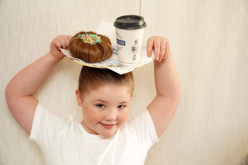 Lacie's showstopping do even came with a Greggs coffee cup and bag on a tray