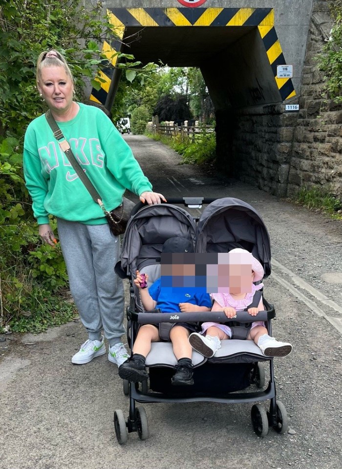 Claire McHugh, 49, with her two grandchildren - she became the first person in the world to receive an "anti-cancer vaccine"