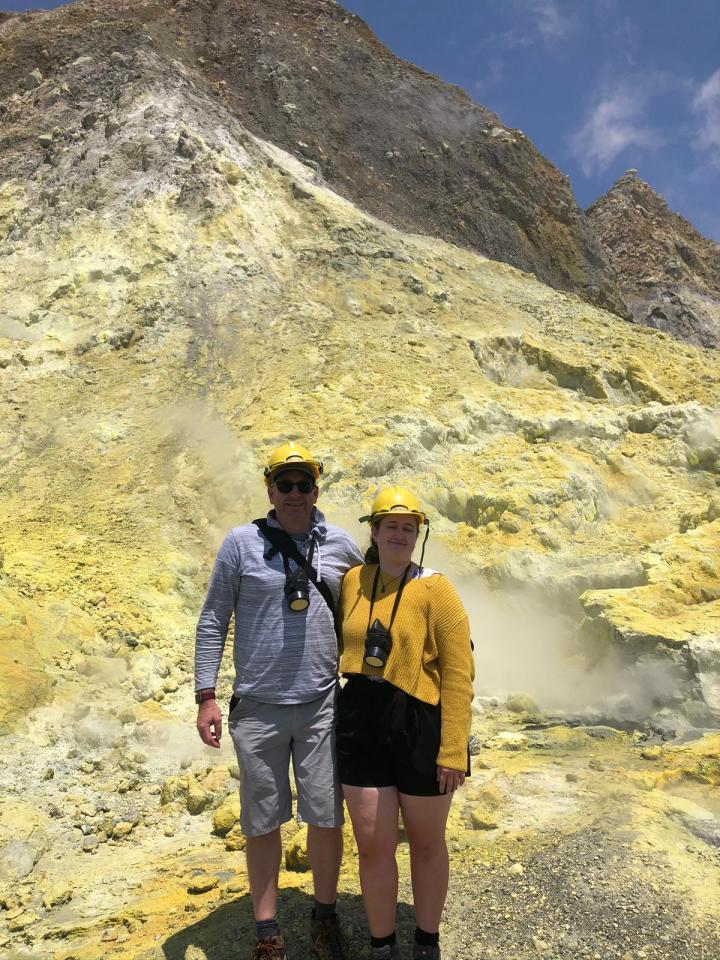 Lillani Hopkins and her dad Geoff tried to help victims of the eruption