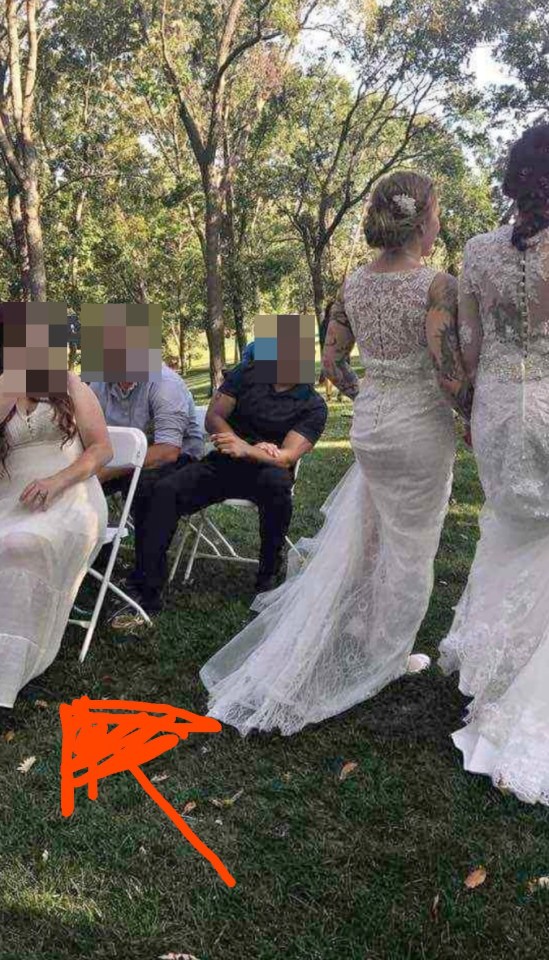 The wedding guest wore a long white dress