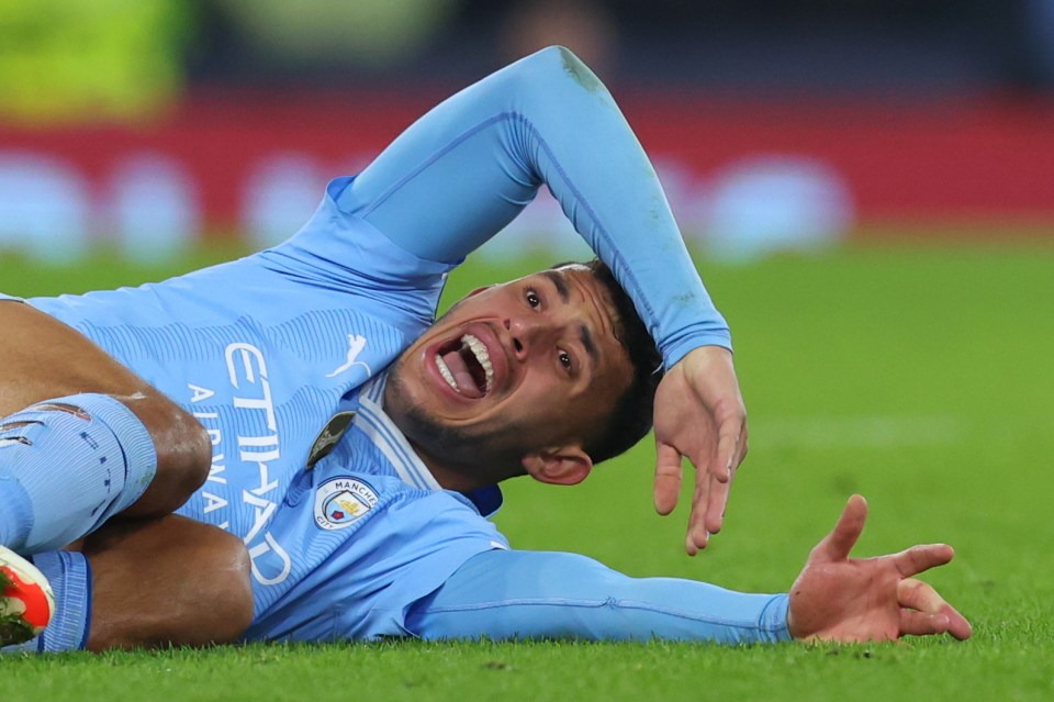 The Manchester City star was clearly in agony