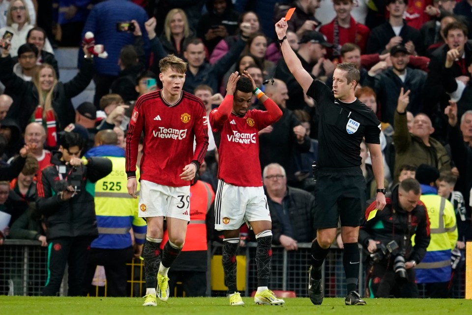 Referee John Brooks had little choice but to give the star his marching orders