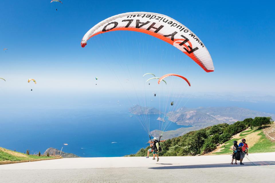 Paragliding over the beach is a popular activity