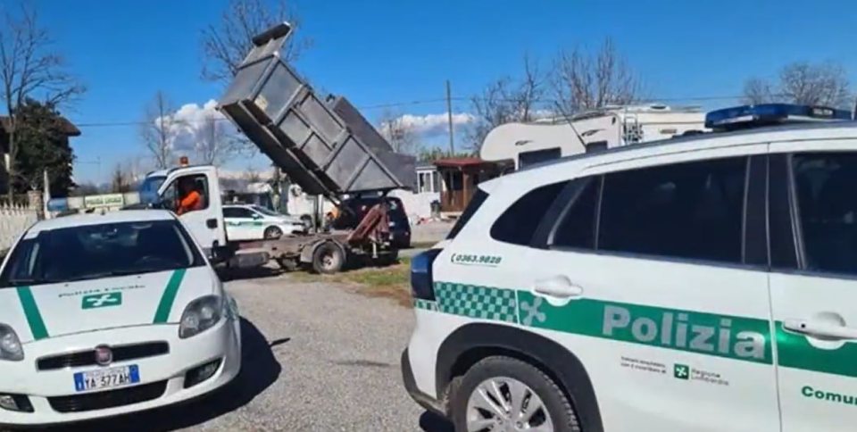 Cops filmed the dumping in a hilarious video to the sound of 'The Lion Sleeps Tonight'