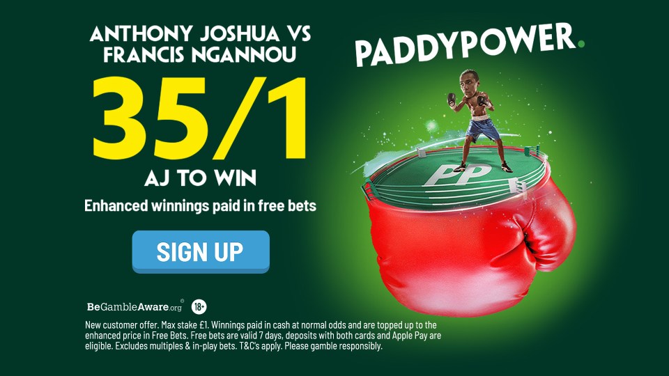 Anthony Joshua vs Francis Ngannou odds: Get AJ at 35/1 to win with Paddy Power