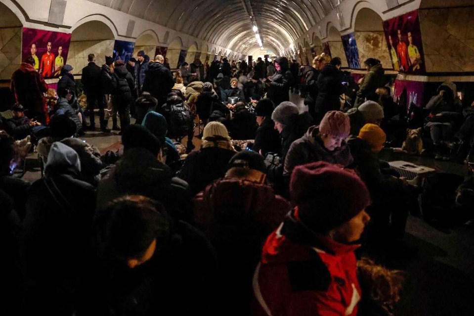 Thousands took shelter in Kyiv's underground metro stations