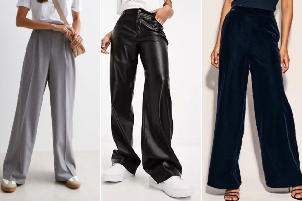 From linen to cotton, leather to velvet, and even denim designs, there are plenty of wide-leg trousers to style in multiple ways