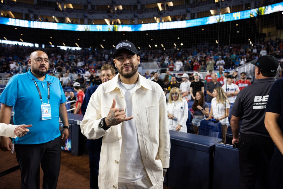 The Brazil icon has been attending different sporting events in Miami this week