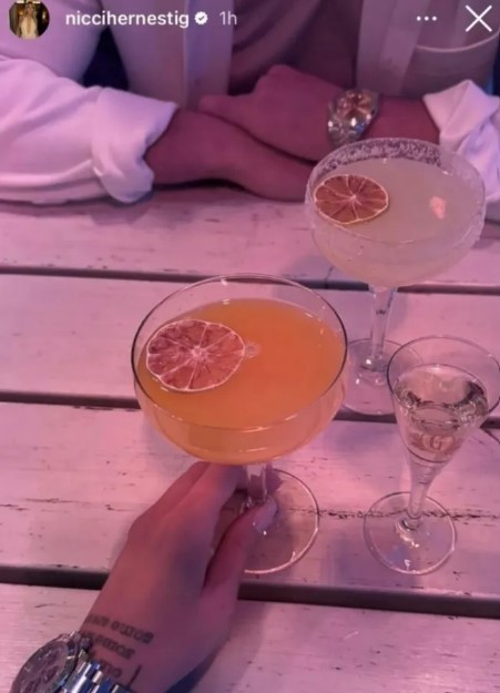 The pair posted matching social media snaps from their night on the town