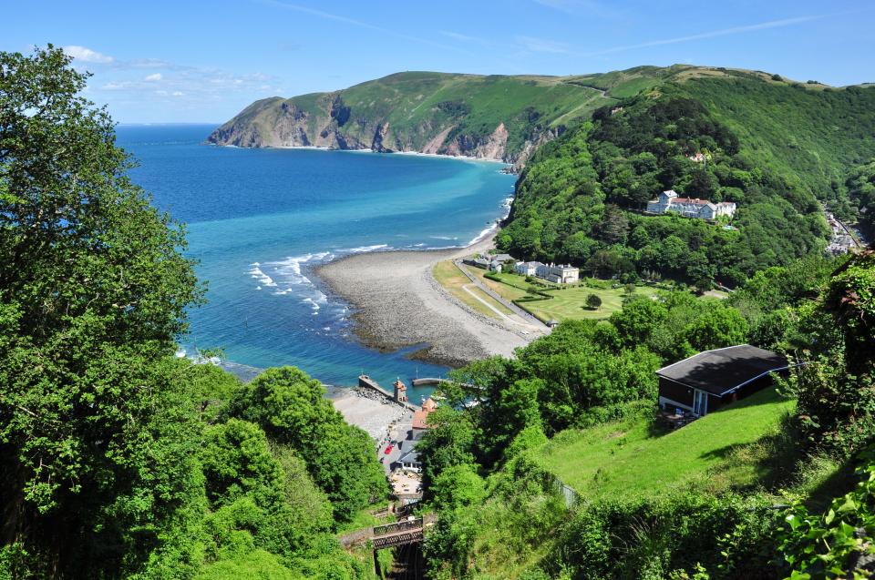 There are views out to sea from the top of the cliffs