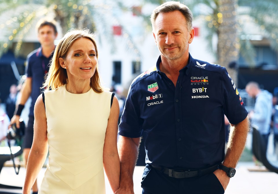 Geri Halliwell and Christian Horner put on a 'PR performance' today, a body language expert claims