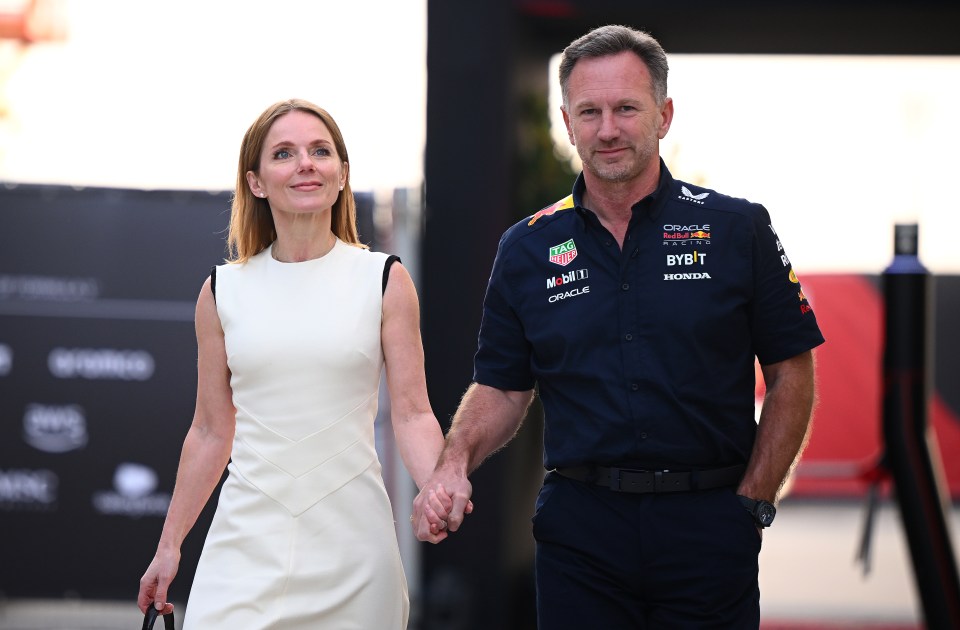 Geri also put on a display of unity with her F1 boss husband in Bahrain last week