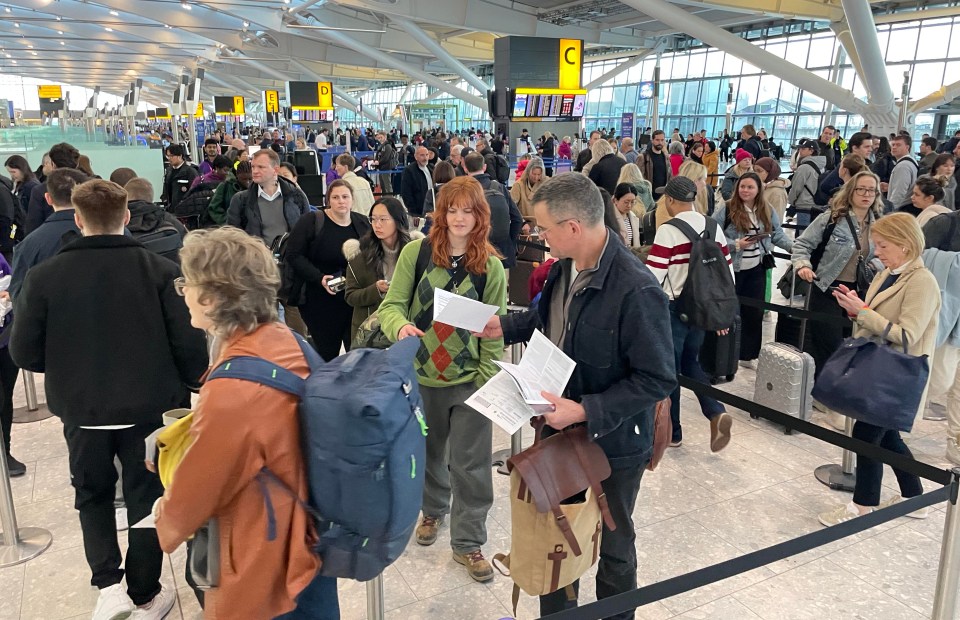 Heathrow's Terminal 5 is packed early on Good Friday