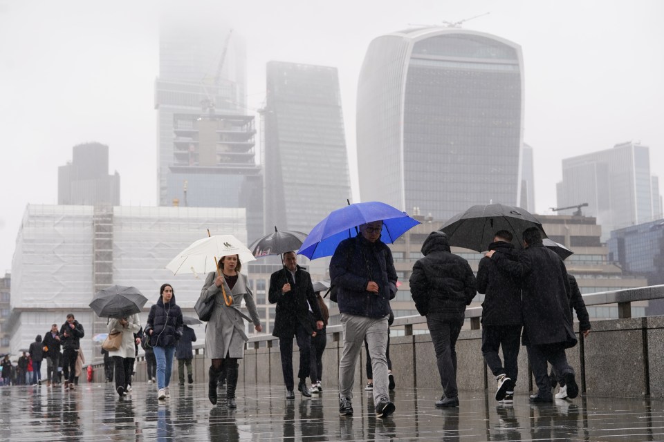 Rainfall will continue throughout the weekend which could dampen plans Brits have to celebrate Easter