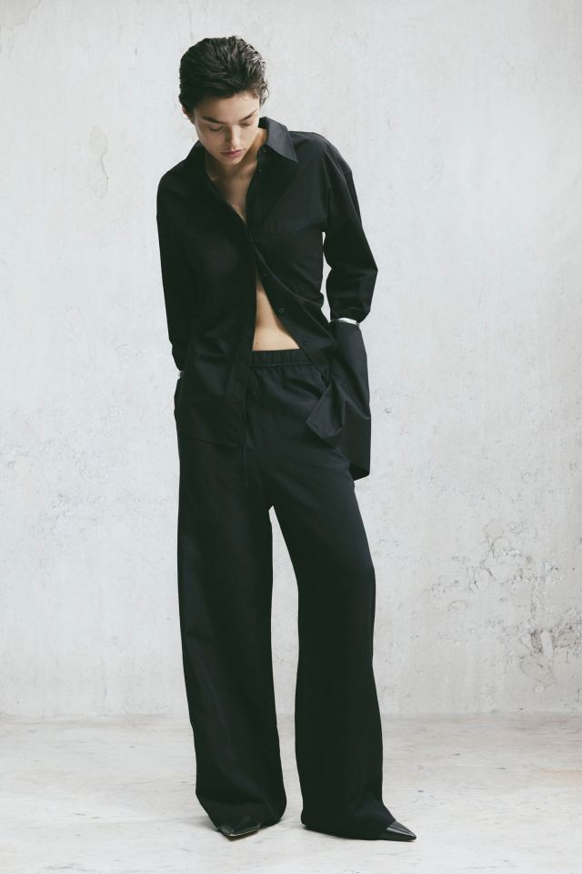 The linen-blend, pull-on trousers come in four different colours