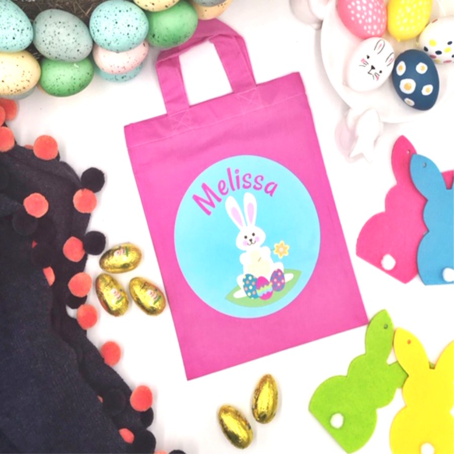 This personalised Easter egg hunt bag is £5 at nameitlabels.co.uk