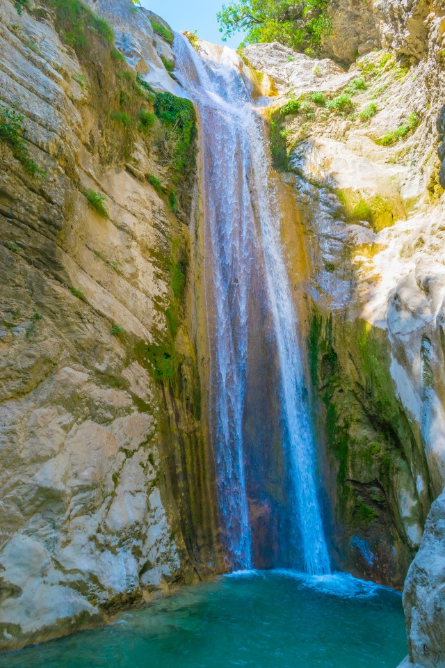 The Nydri waterfall is a small walk away from the harbour