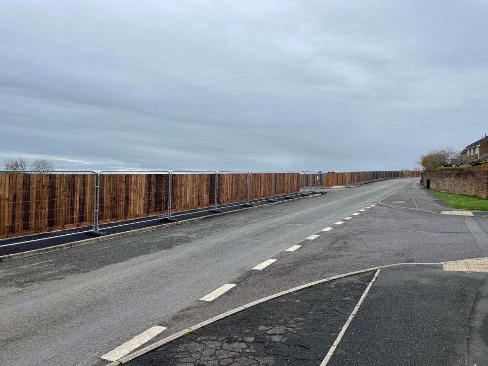 Locals have dubbed the fence the 'Great Wall of Axbridge'