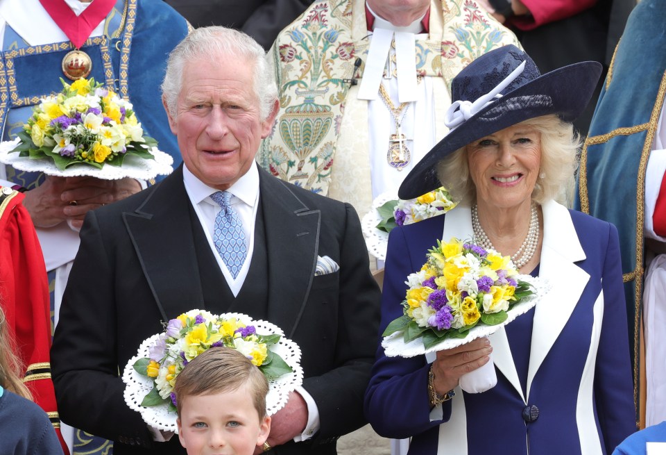 King Charles and Queen Camilla at St George's Chapel in 2022