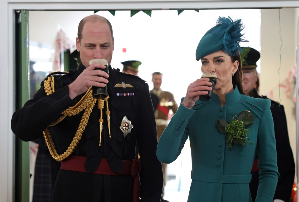 The Prince and Princess of Wales enjoyed a glass of Guinness during their visit last year