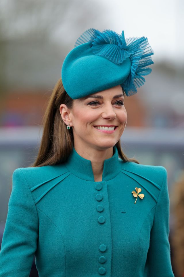 Princess Kate at the St Patrick’s Day Parade, at Mons Barracks in Aldershot last year