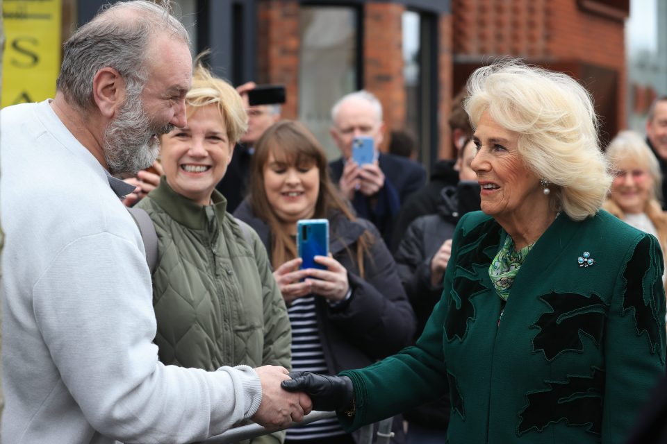 The Queen looked in good spirits as she chatted to royal fans