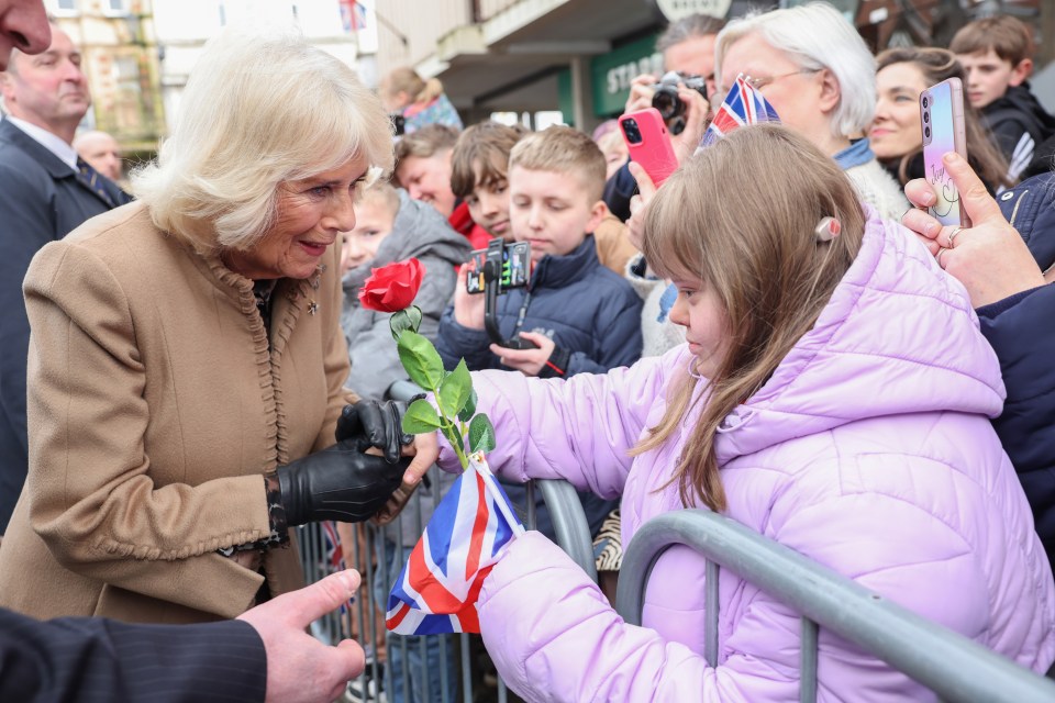 The Queen greeted royal fans on her solo trip today