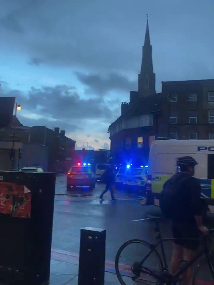 Police quickly shut off roads in Clapham Common after reports of a shooting last night