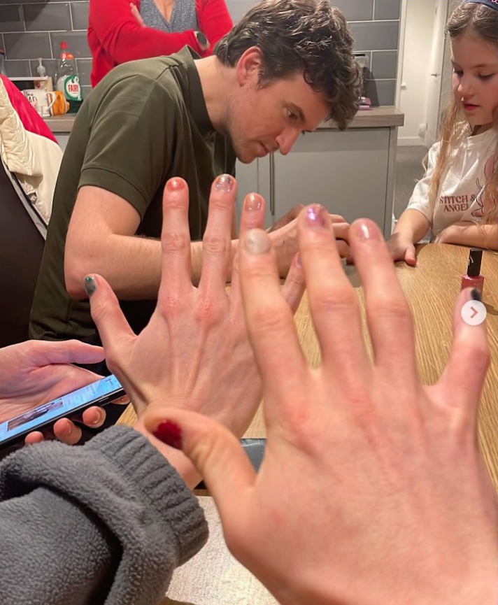 The duo enjoyed a manicure session