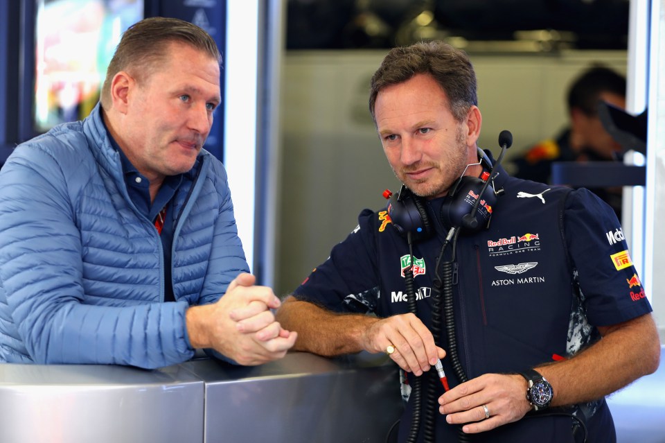 Jos Verstappen, left, says it's 'too late' for F1 boss Horner to 'draw a line' under the sexting scandal