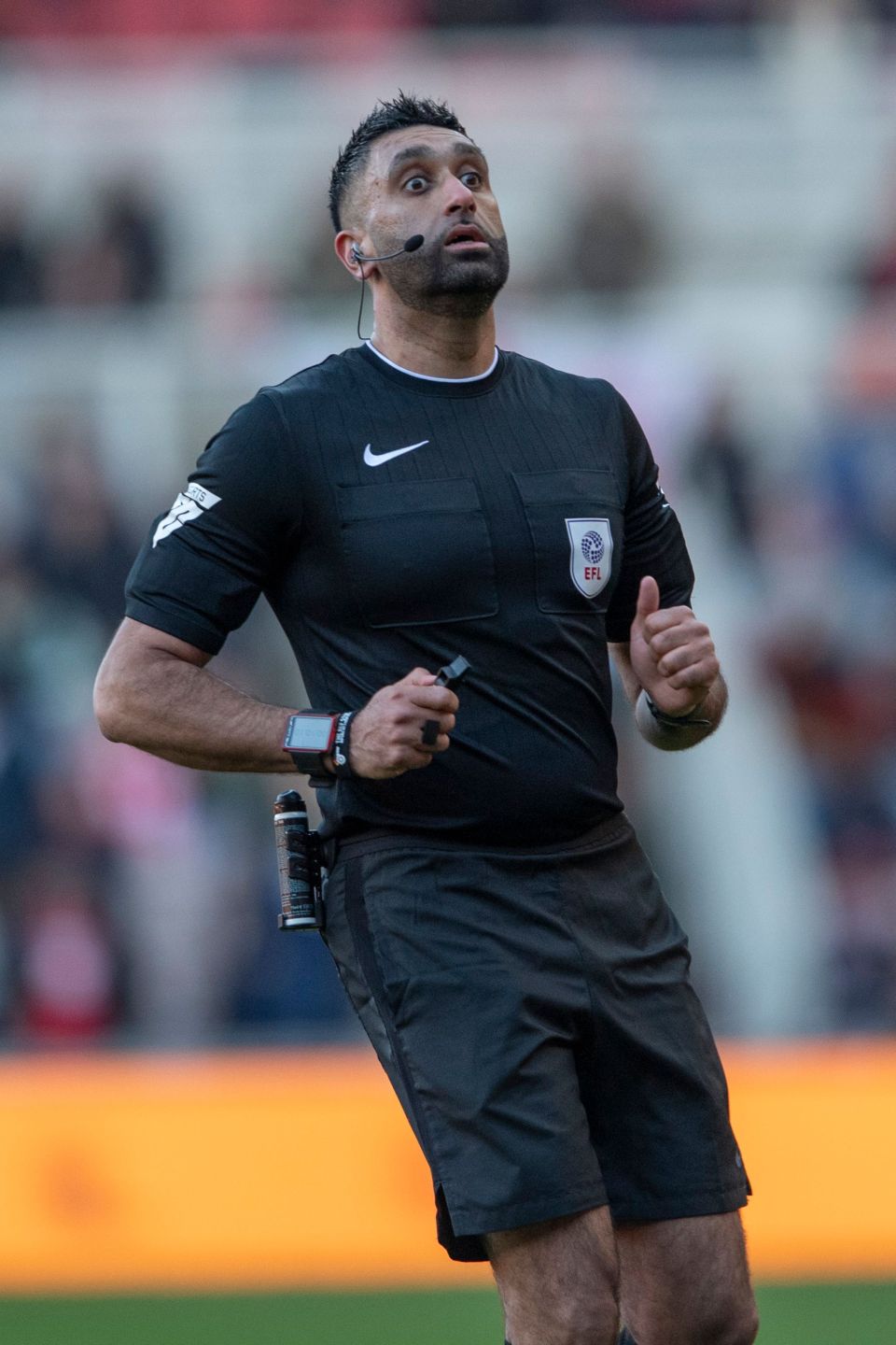 Sunny Singh Gill officiating in the Championship last month