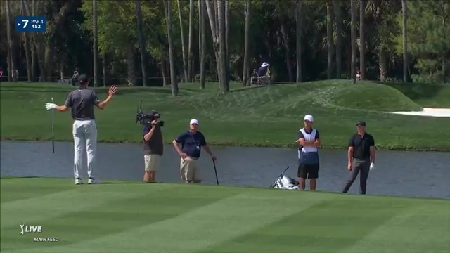 Spieth suggested the ball had not crossed the red line