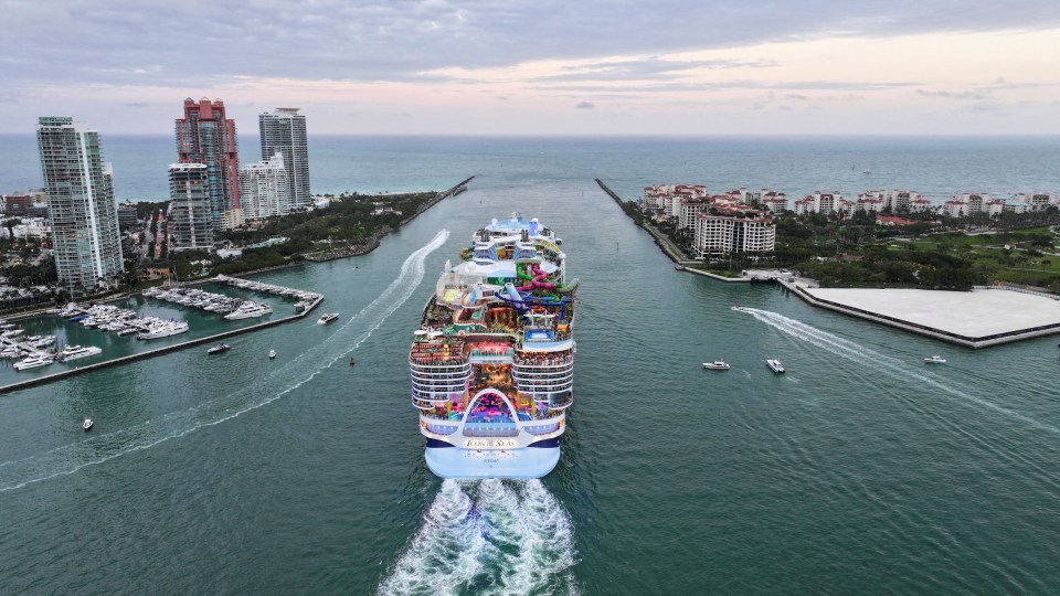 The Icon of the Seas set sail for its inaugural voyage with passengers in Miami, Florida, in January