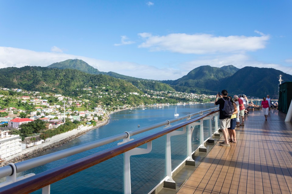 Most people visit the island by cruise ship