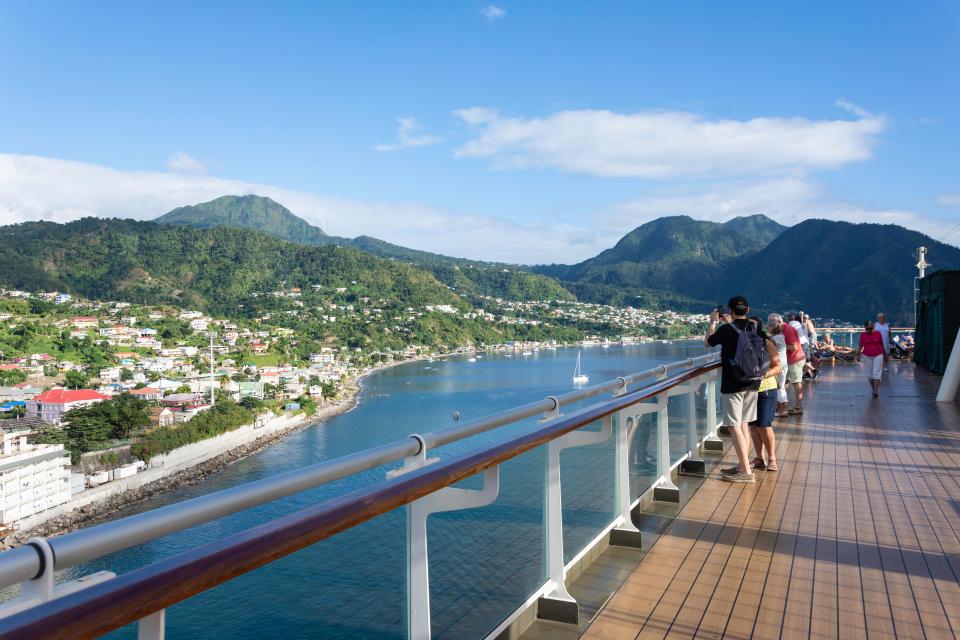 Most people visit the island by cruise ship