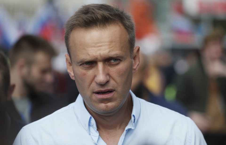 The late Navalny attends a rally in support of opposition candidates in the Moscow City Duma elections in downtown of Moscow, Russia in 2019