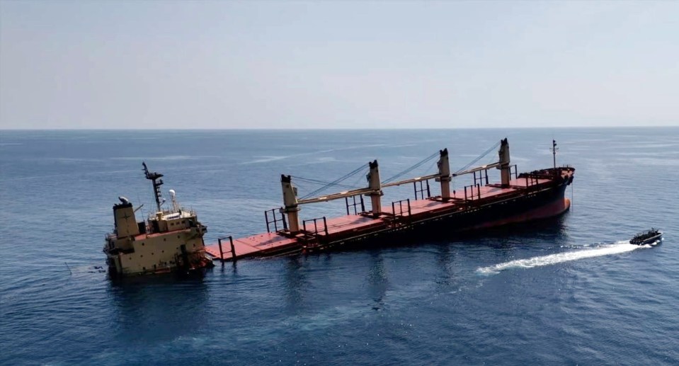 British-registered cargo vessel Rubymar sinks after being damaged in a missile attack by the Houthis in the Red Sea