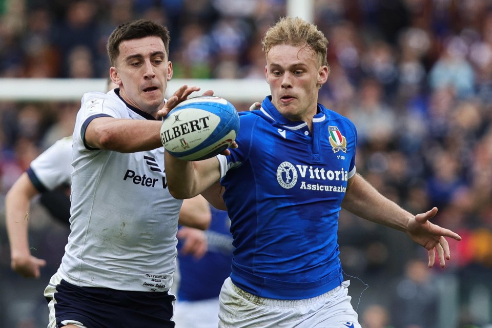 Louis Lynagh played for England juniors but made his senior Italy debut at home to Scotland on Saturday