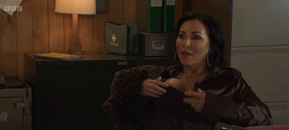 EastEnders fans have been left blushing over Kat Slater's eye-popping top as the soap 'answers their prayers' with a raunchy return.