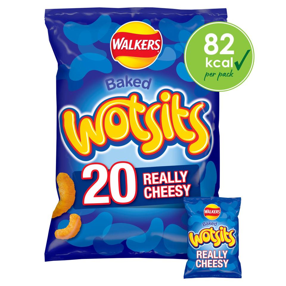 Walkers Wotsits Really Cheesy multipack contain only 82 calories per pack