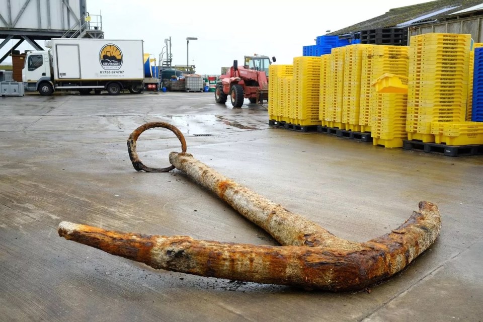 A fishing boat hauled up what could be the ship’s anchor in 2019