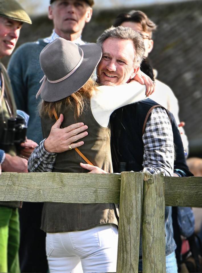 Horner and Geri hugging it out after a fun family day out in Buckinghamshire